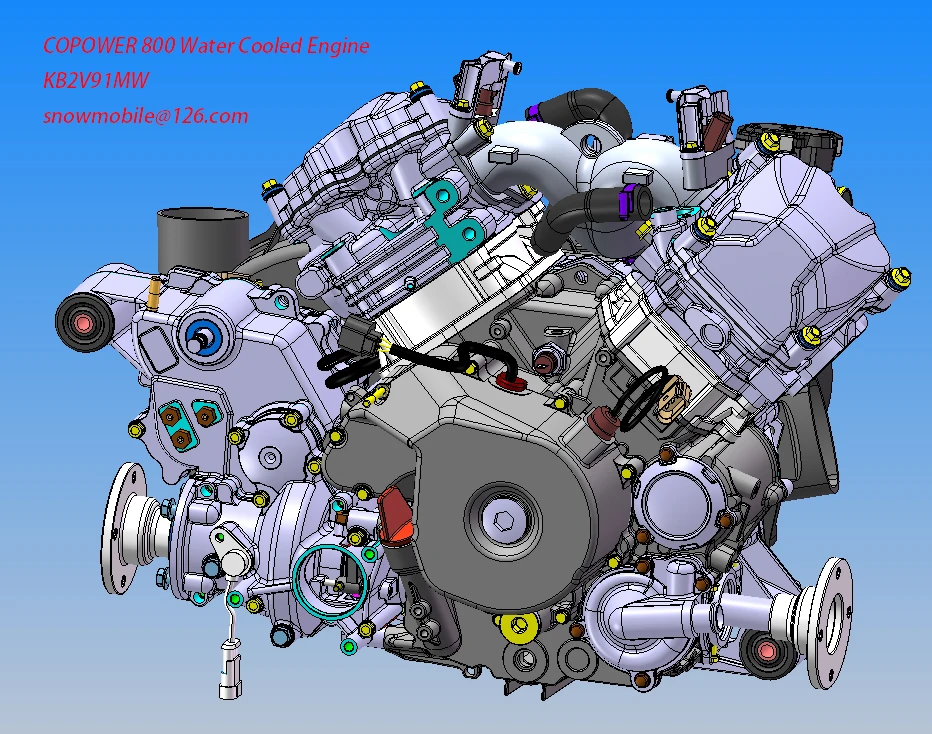 
KB2V91MW 800CC UTV Engine 4X4 Water-cooled,EFI,CVT+ H-L-N-R-P (Direct factory) 