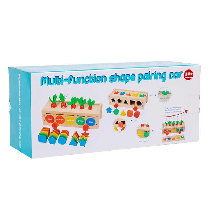 KS 2024 New Arrive Montessori Early Education Natural Wooden Shape Matching Sorting Box Children Toys For Kids Boys Girls