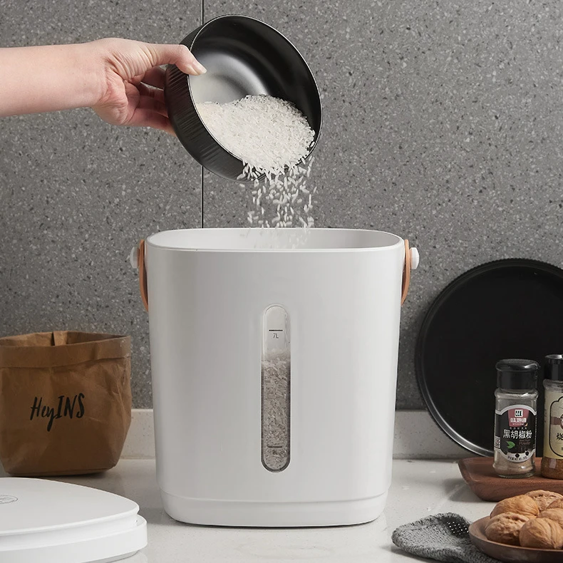 Automatic rice dispenser rice cereal container dispenser storage dispenser 10l plastic rice container