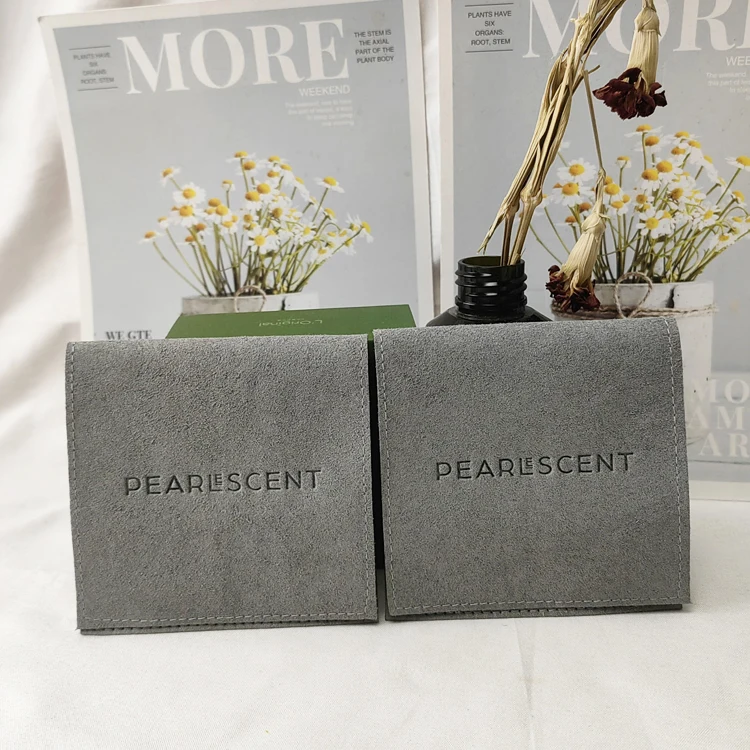 Роскошный мешочек для упаковки ювелирных изделий из микрофибры бархатный мешок с логотипом напечатанный логотип замшевый конверт