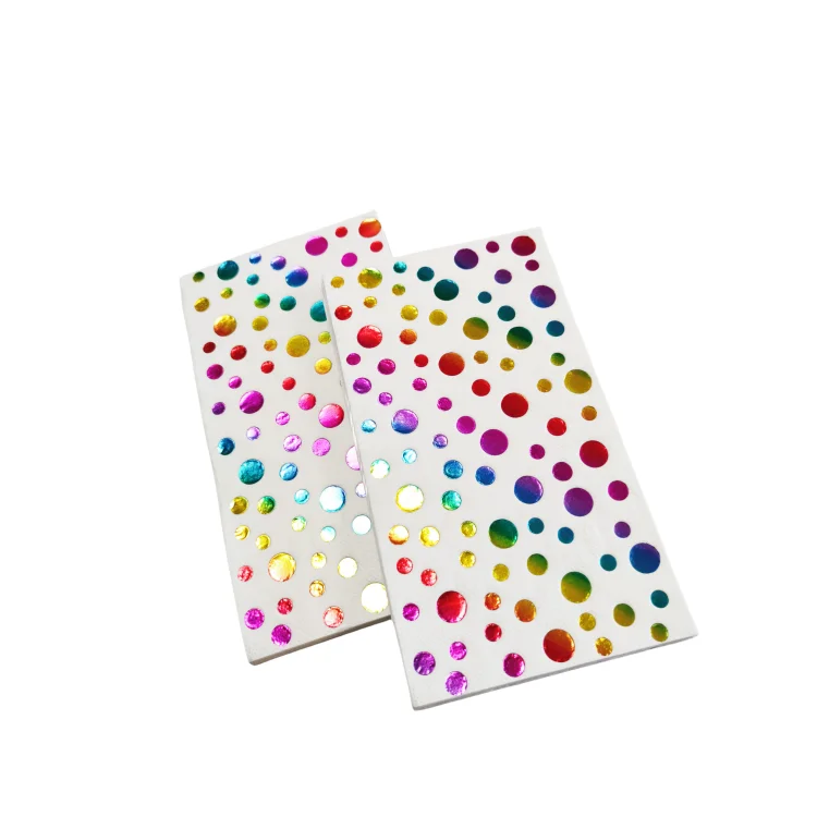 1/6 Fold Good Quality Printed Gold Foiled Personalized Elegant Cocktail Paper Napkins