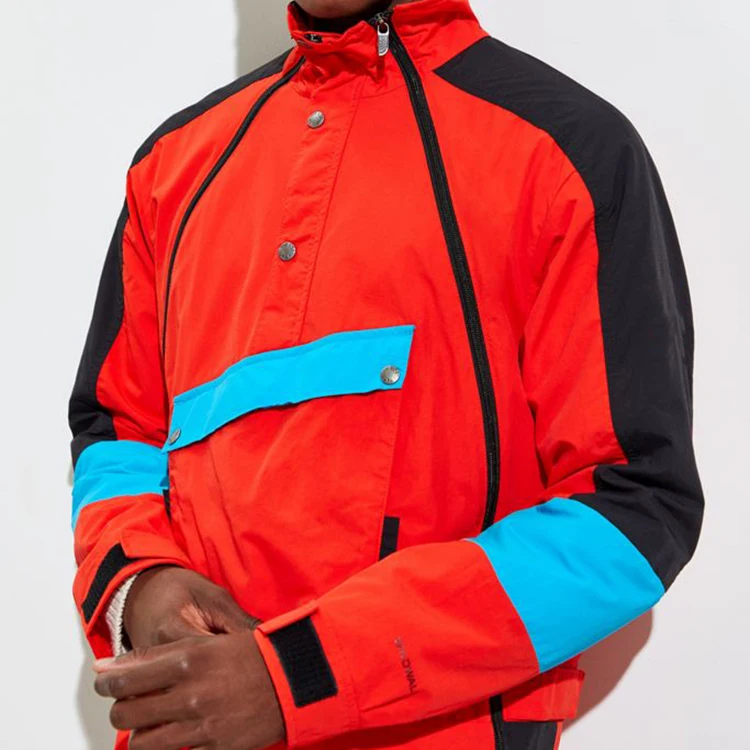 Latest fashional models mens OEM clothing tracksuit patchwork wind suit patchwork jumpsuits for men