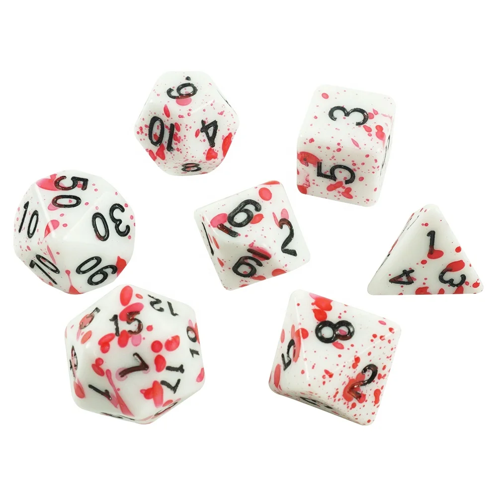 Manufacturer Sale 7pcs rainbow Polyhedral Dice Set Colorful Dnd Rgp Acrylic rainbow 16mm D6 Bone Dices for Funny Casino Games