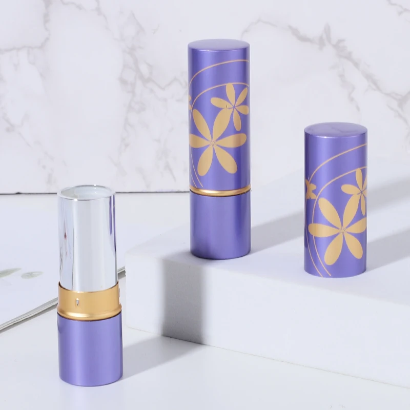 Flower Print Aluminium Lip Balm Tube Uk Empty Metal Lip Balm Containers Aluminium