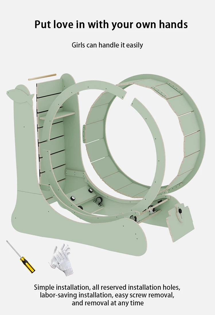 Catsoul Pet Toys Wheel Cat Climbing Frame Cat Circle Track Running Wheel Treadmill For Exercise Running Wooden