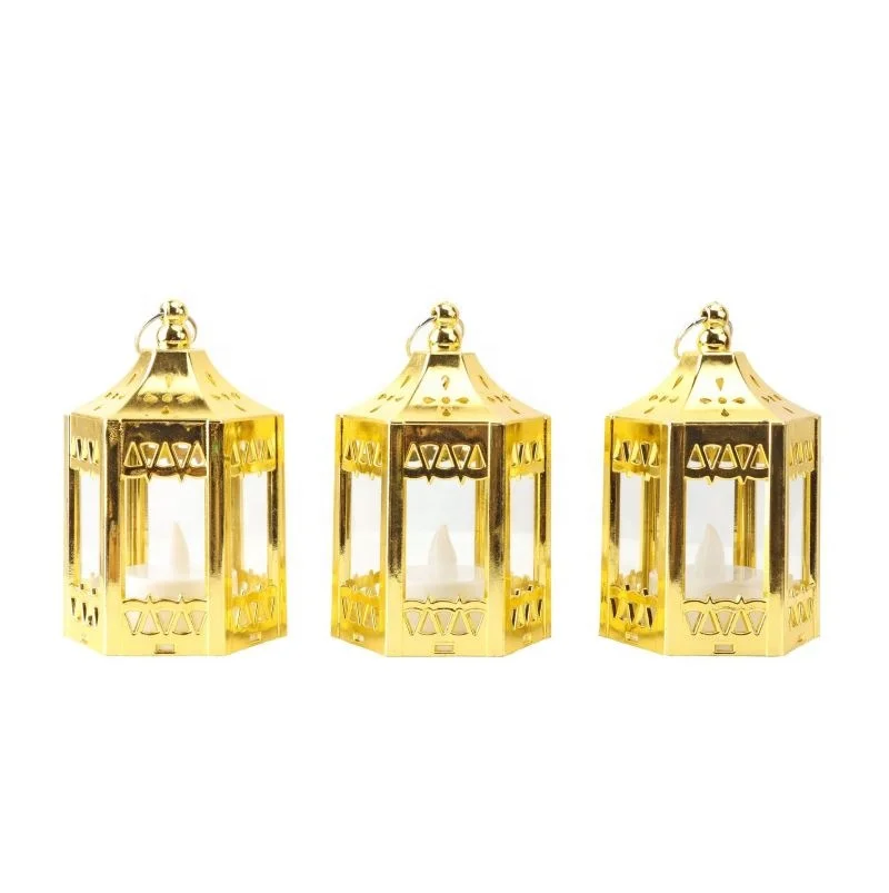 Wedding Home Decor Black Plastic Ramadan Moroccan Mini Votive Led Tea Light Mini Candle Lanterns Holder