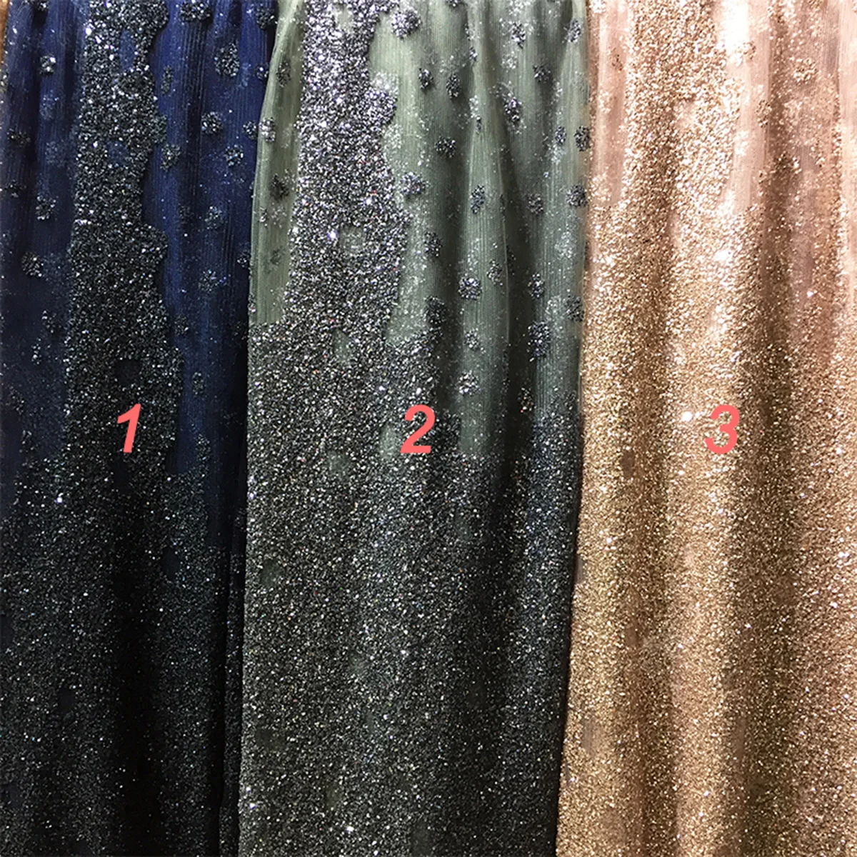 Лидер продаж, новые товары, сетчатая кружевная ткань розового и золотого цвета с блестками для африканских роскошных женских вечерних платьев из тюля