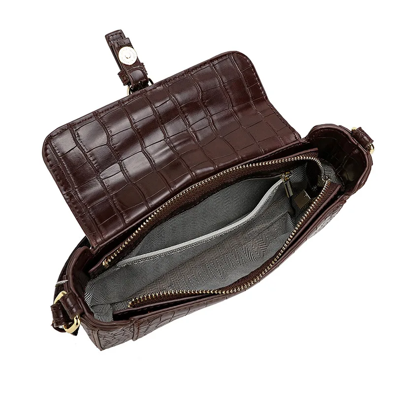 Hot Sale High Quality Crocodile Leather Texture One Shoulder Messenger Underarm Bags Wholesale