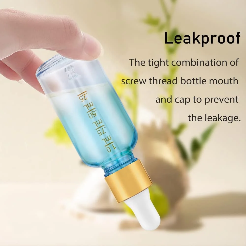 Glass Dropper Bottles 2 Oz Tincture Bottles with Dropper Empty Glass Bottles with Golden Top Cap for Essential Oils