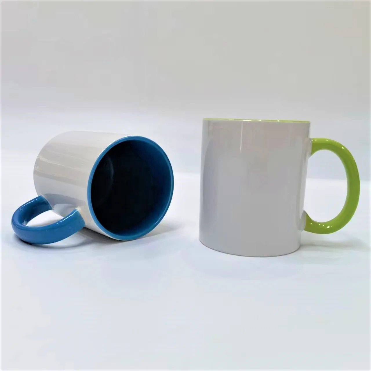 Wholesale Ceramic Dinnerware 11oz Porcelain Mugs Pure White Mugs With Color Inside For Hotel Home