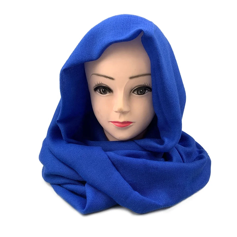 
Popular brand luxury solid color square chiffon scarves muslim hijab wholesale heading shawls 