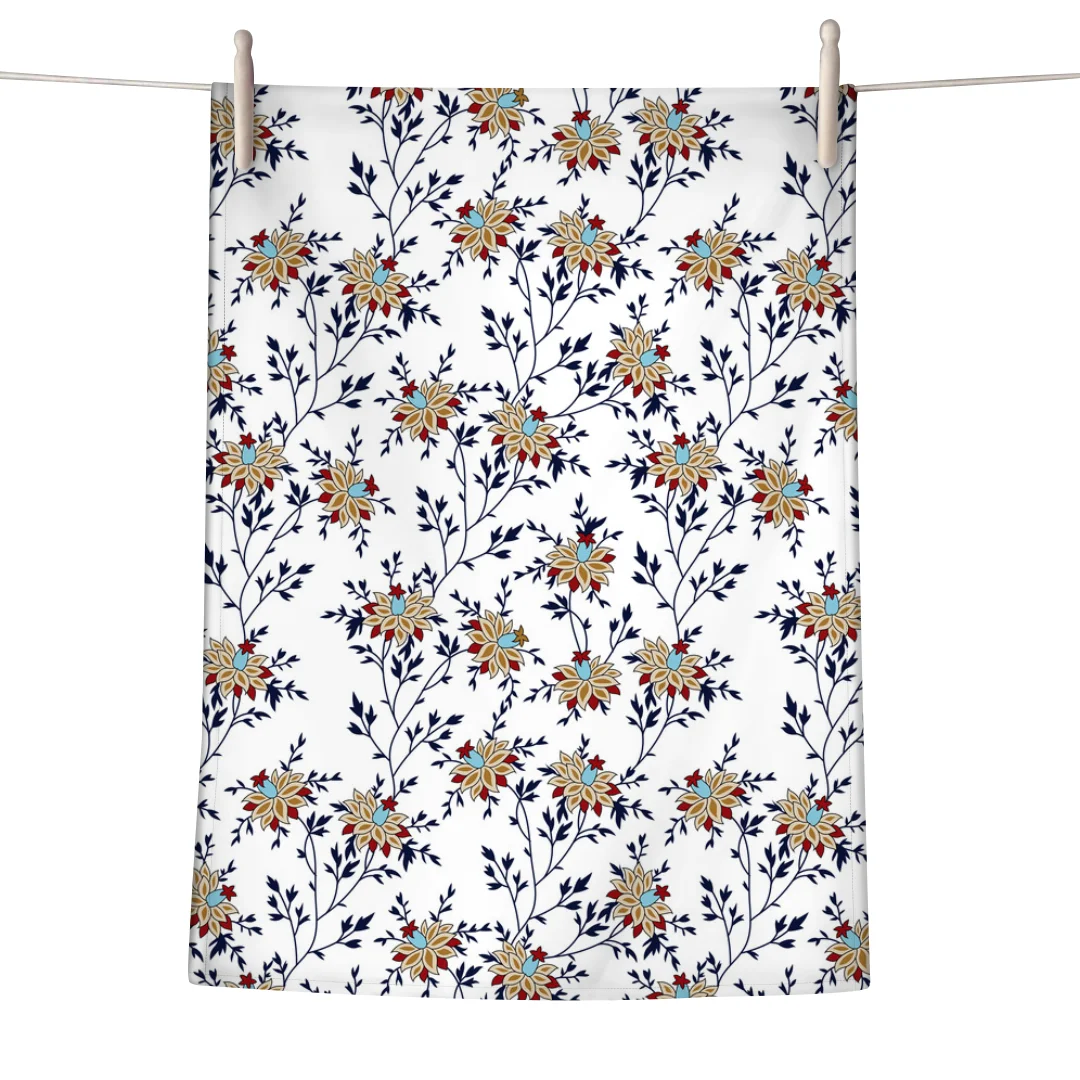 Cotton linen blends Kitchen Tea Towel standard tea towel size custom printing logo double sides printed