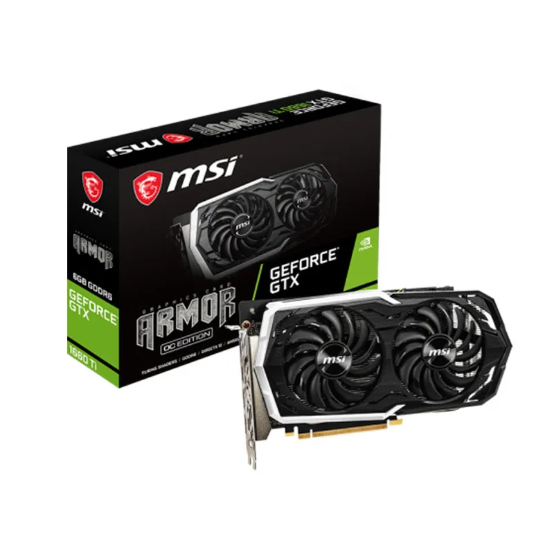 JIESHUO Gaming Computer Video Card MSI PC Gamer GeForce GTX 1660 Ti ARMOR 6G OC GDDR6 192bit Graphics Card