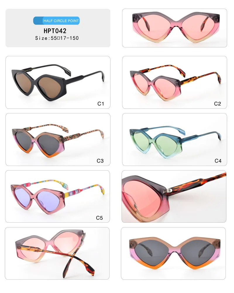 high quality Light Weight colorful uv protection eye  shades optical frames mixed titanium and acetate polarized sunglasses
