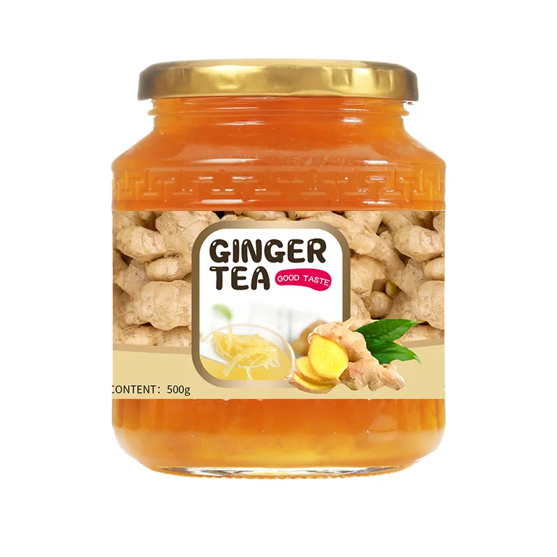 Natural Spice Honey Ginger Tea In Bottle Packaging Boxes For Health Benefits