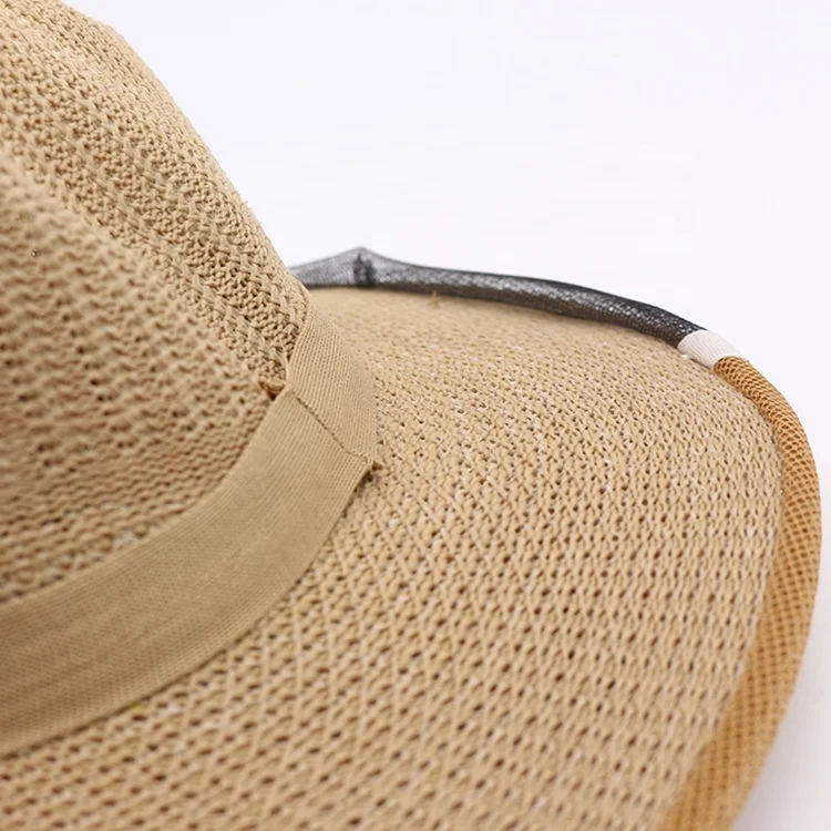 Cowboy bee hat with buckle with fine mesh veil vented head protector hat