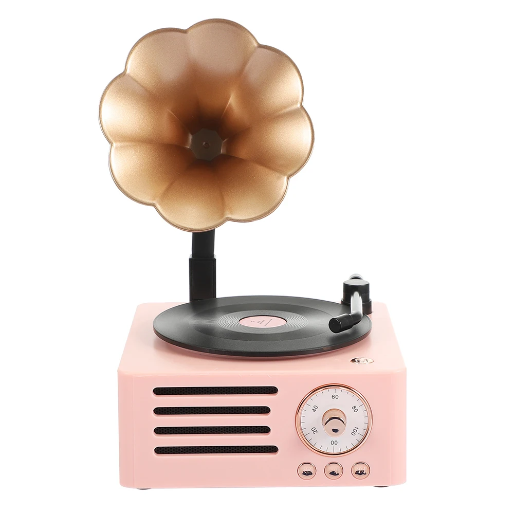 New Vinyl Turntable Record Creative Retro Vinyl Record Player Wireless Portable Mini Subwoofer music player Retro Audio Speaker