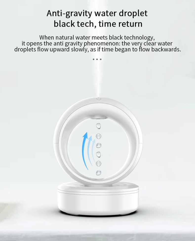 Home appliances table led lamp 680ml aromatherapy ultrasonic essential oil diffuser cool mist levitating anti gravity humidifier