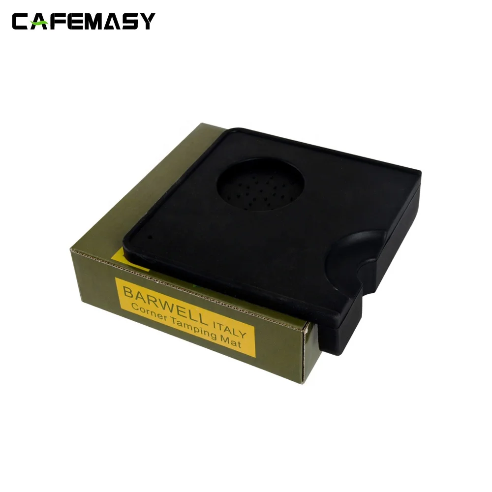 Coffee Accessories Black Silicone Tampering Mat Coffee Distribution Tool Square Coffee Tamper Mat