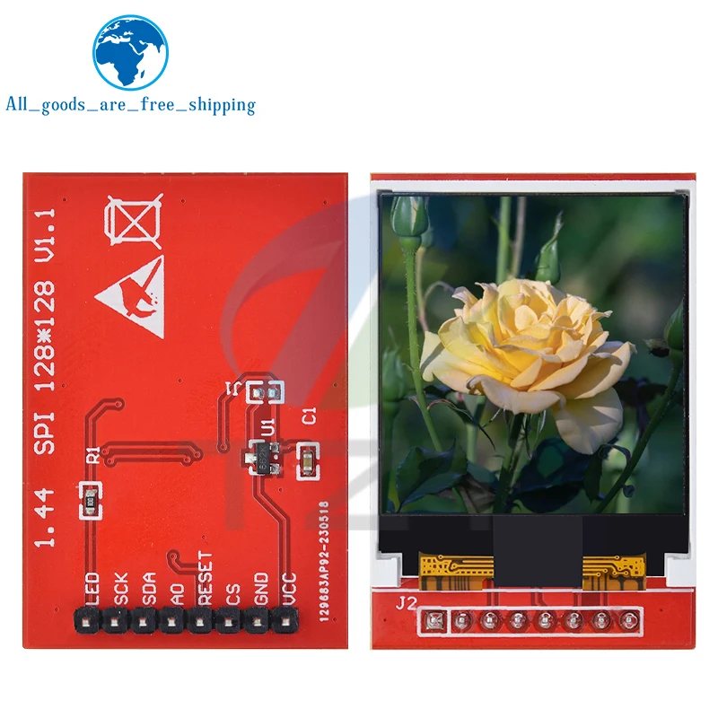 TZT 5V 3.3V 1.44 inch TFT LCD Display Module 128*128 Color Sreen SPI Compatible For Arduino mega2560 STM32 SCM 51