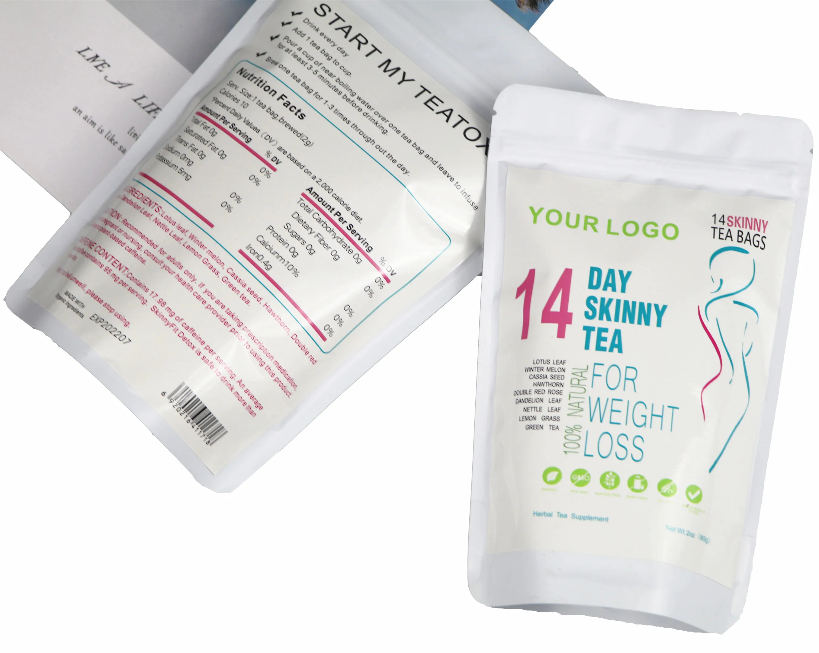 
Wholesale Private Label 14 Days Detox Weight Loss Flat Daily Cleansing Detox Tea 