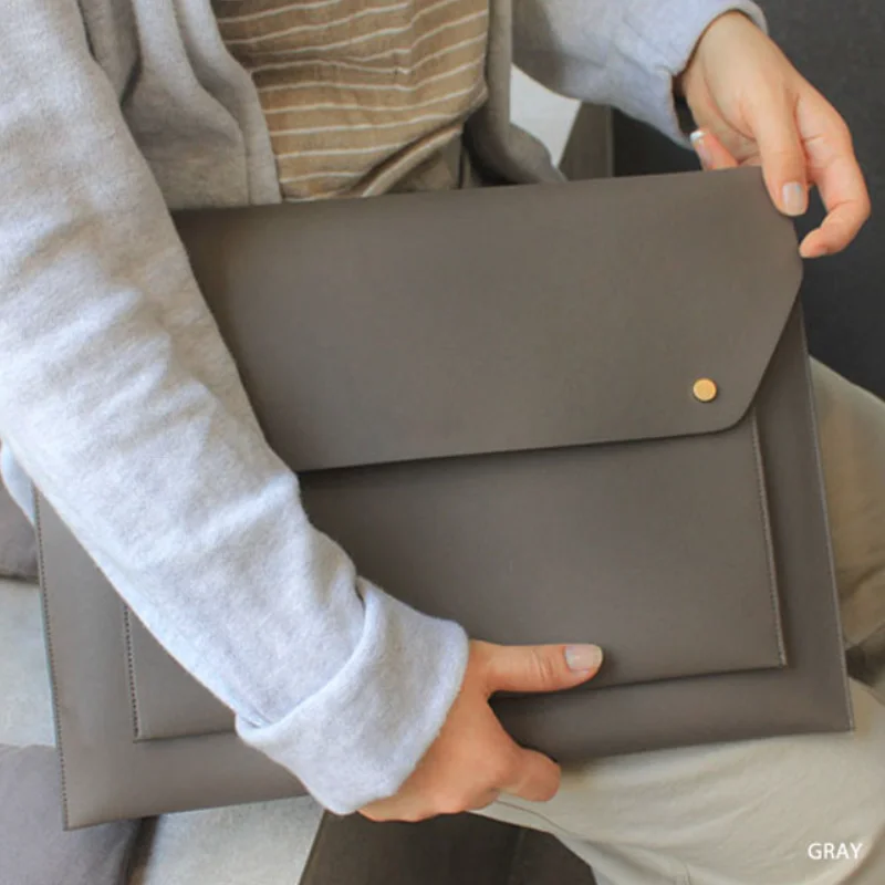 2023 Personalized PU Leather Laptop Bag Protective Laptop Pouch Storage Bags 13 Inches Flat Laptop Pouch Case