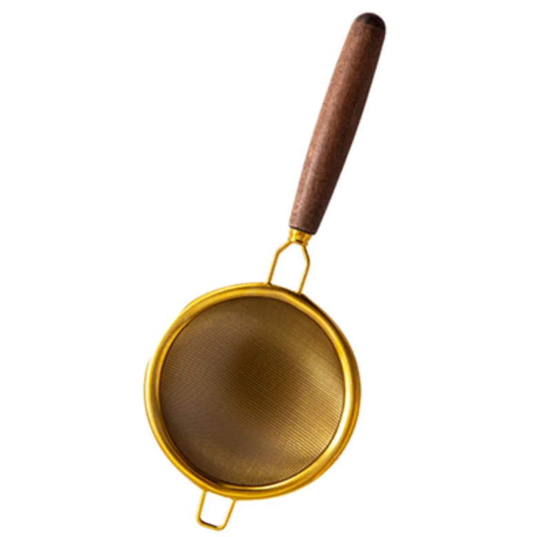 Hot Sale Heatproof Wooden Handle Mini Tea Filter Strainers Stainless Steel Tea Infuser