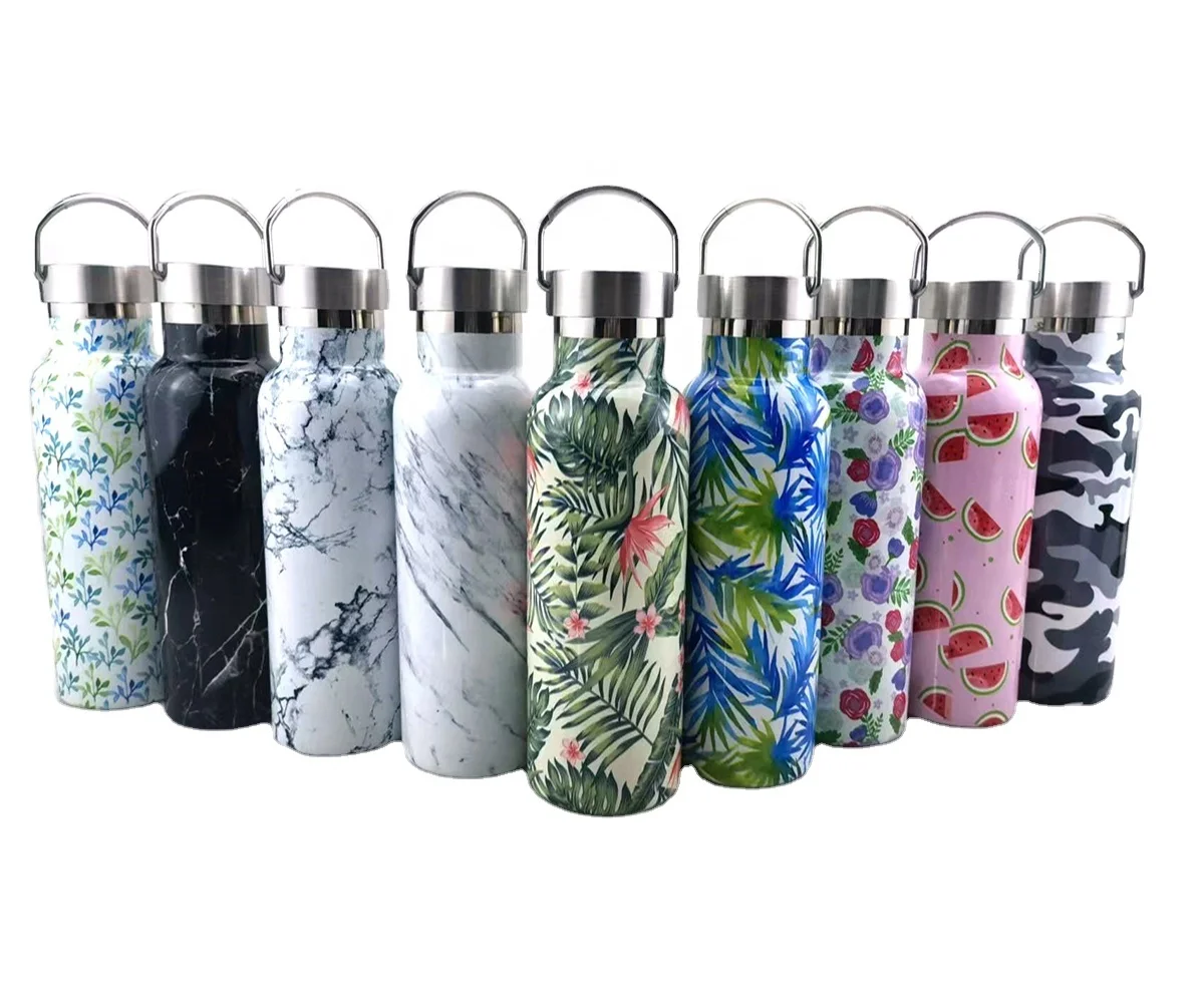 2023stainless steel cool thermos water bottle flask with straw custom logo double wall 304 stainless steel vacuum water bottle