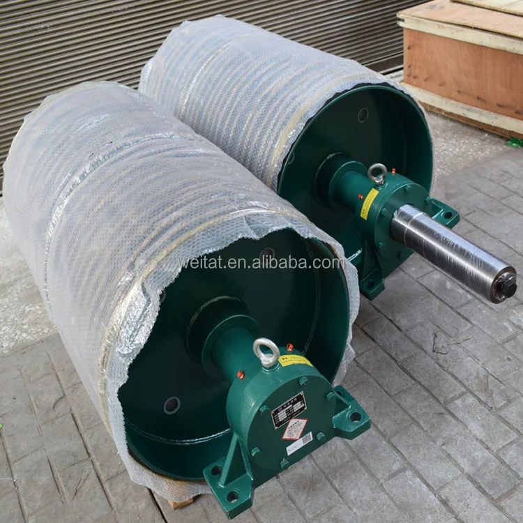 Mixing plant inclined belt drive drum stable performance conveyor rubber coated drum for engineering machinery parts