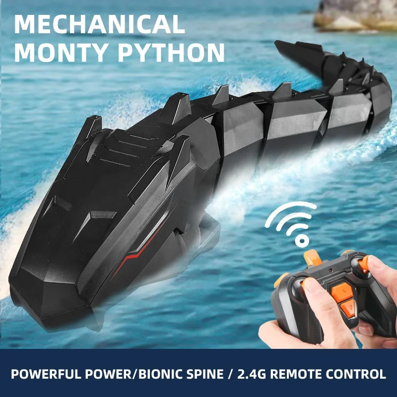 2.4Ghz Remote Control Snake Bionic Robot Snake Swimming in the Water 2 Speed Mode Mechanical Monty Python Toy for Kids