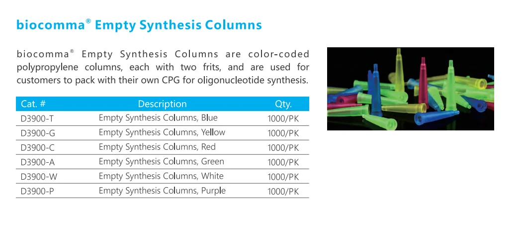 PCR Primers Synthesis Columns Oligo Probes Synthesis Column