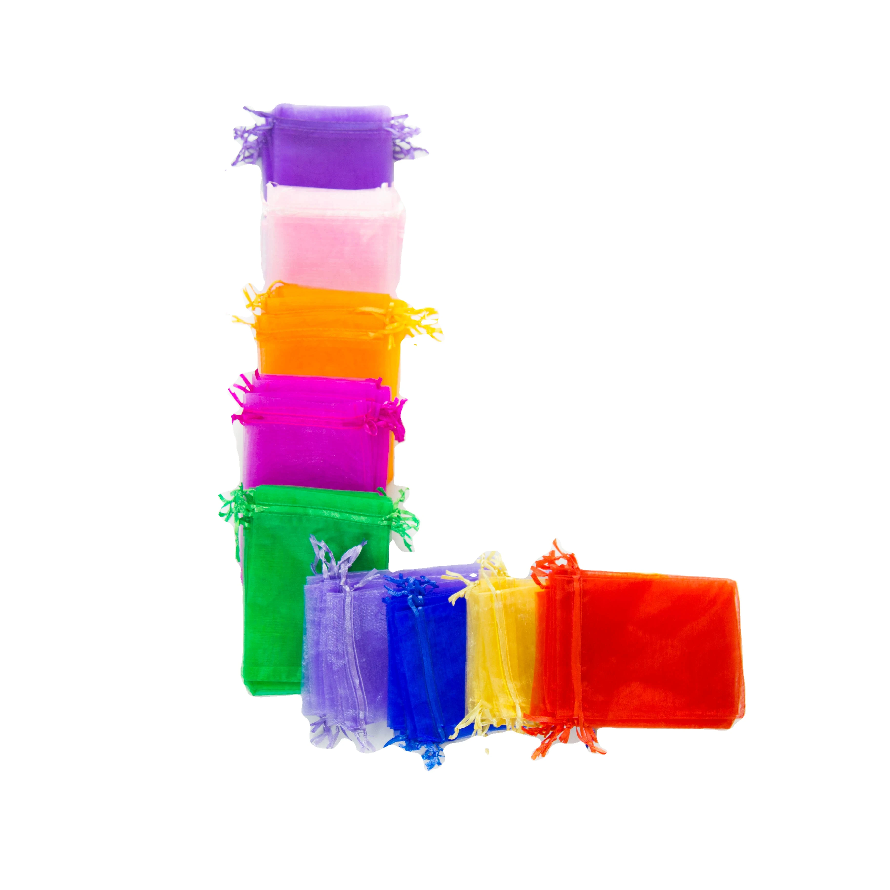 7 * 9cm White Organza Bag Cosmetic drawstring bag