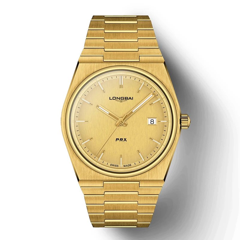 Latest Fashion Design Luxury Original Thin 40MM Gold Watch Quartz Men Stainless Steel Band Calendar Date Watches