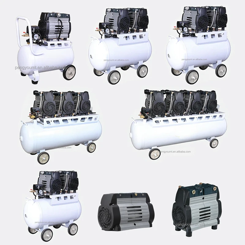 Professional Mini Driven Industrial Quiet Silent Dental Medical Oil Free Vertical Air Compressor