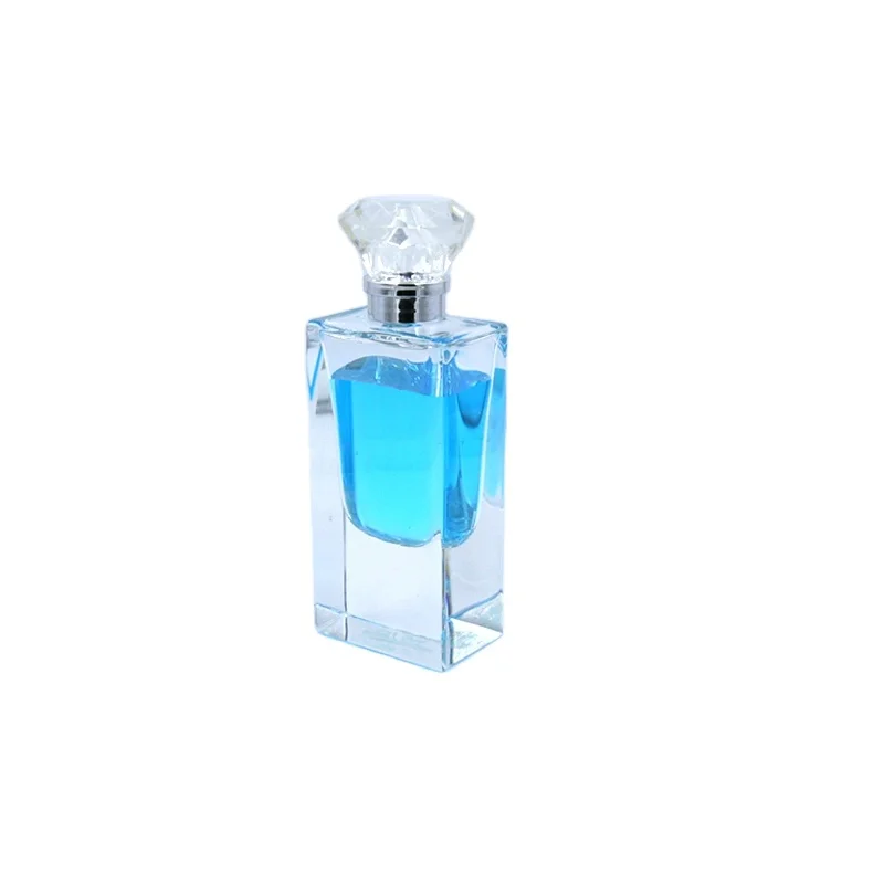 High Quality Rectangle Shape Clear Crystal Glass Perfume Bottle 30ml