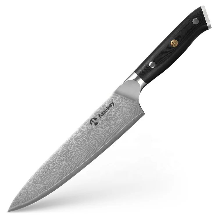 8 Piece Triple Blossom Damascus Knife Set VG-10 Core Steel with G10 Handle Custom Luxury Kitchen Knives