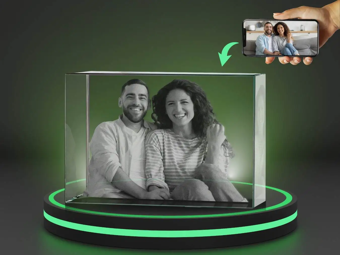 Wholesale customized blank glass souvenir heart engraving 3d crystal photo laser printing for gift