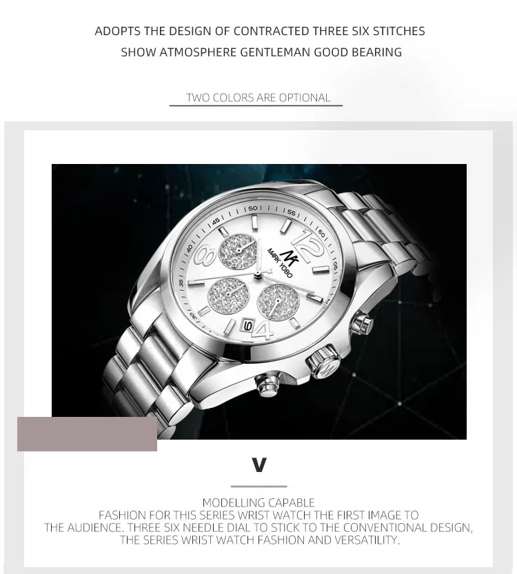Newest Fashion Luxury Japanese Movement Stainless Steel Waterproof Quartz Wristwatches Watches