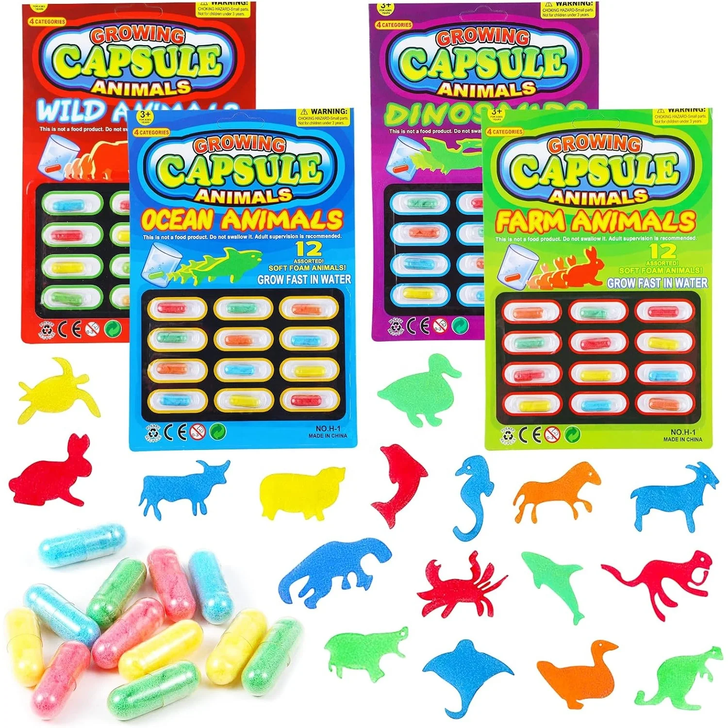 Hot baby bath toy soaking expanding magic animal growing sponge capsules toys