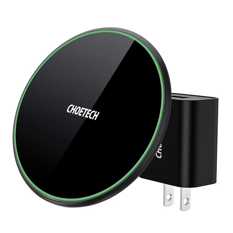 CHOETECH USB-C 15 Вт, беспроводной зарядный коврик из цинкового сплава с адаптером QC 3,0