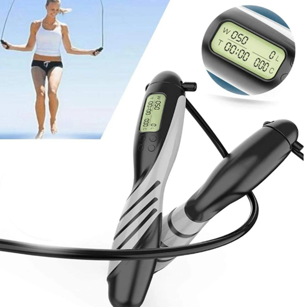 
Home Workout Lose Weight Time Control Calorie Counting Skip Rope, ElectronicJump Rope with Counter- 