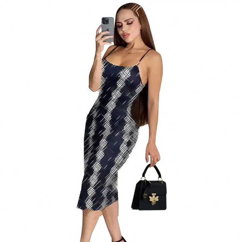 Brand Women Clothing Ladies Sexy And Fashionable Sleeveless Camisole Slit Dress Luxury Clothes For Women Summer Dress Vintage