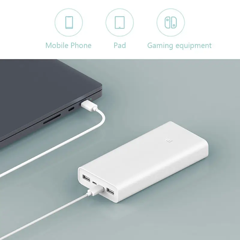 Xiaomi Mijia Power bank 20000 mAh 3 PLM18ZM 18W 2-Way Quick Charging USB C Portable Powerbank 20000 External Battery Poverbank