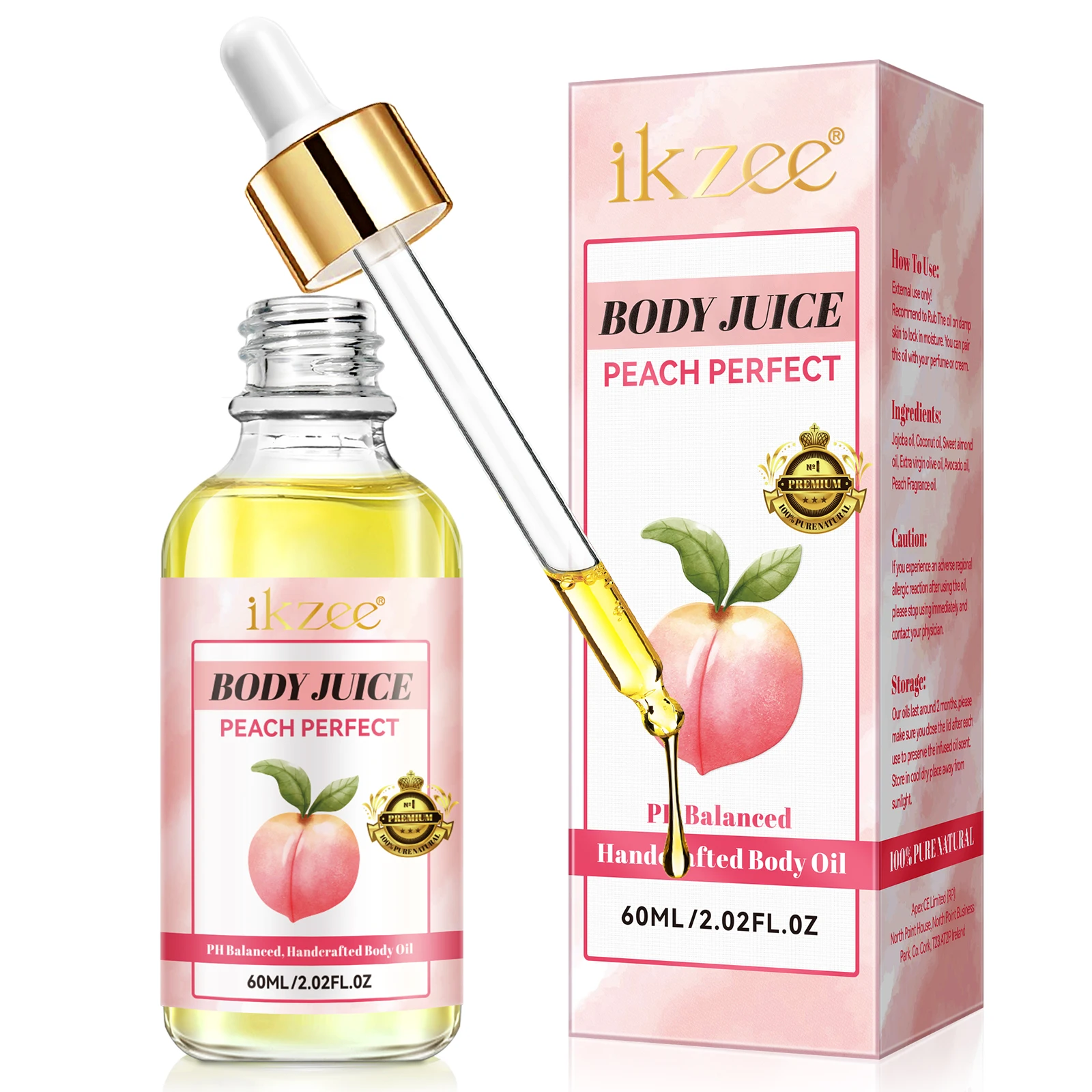 IKZEE Deeply Nourish Anti Aging 60ml Body Essential Oil Peach Wholesale Perfume Fragrance Firming