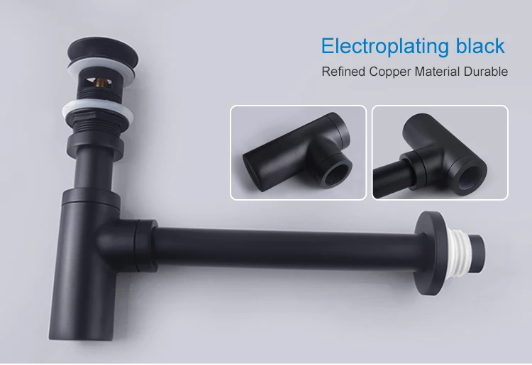 Popular 2019 bath sink pipe drains basin for Bronze Black Bottle Trap Brass Round Siphon