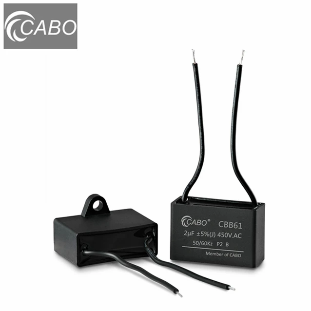 CABO CBB61 Sh best price table fan capacitor 2.5uf 350vac lonch ceiling fan capacitor iec 60252 1
