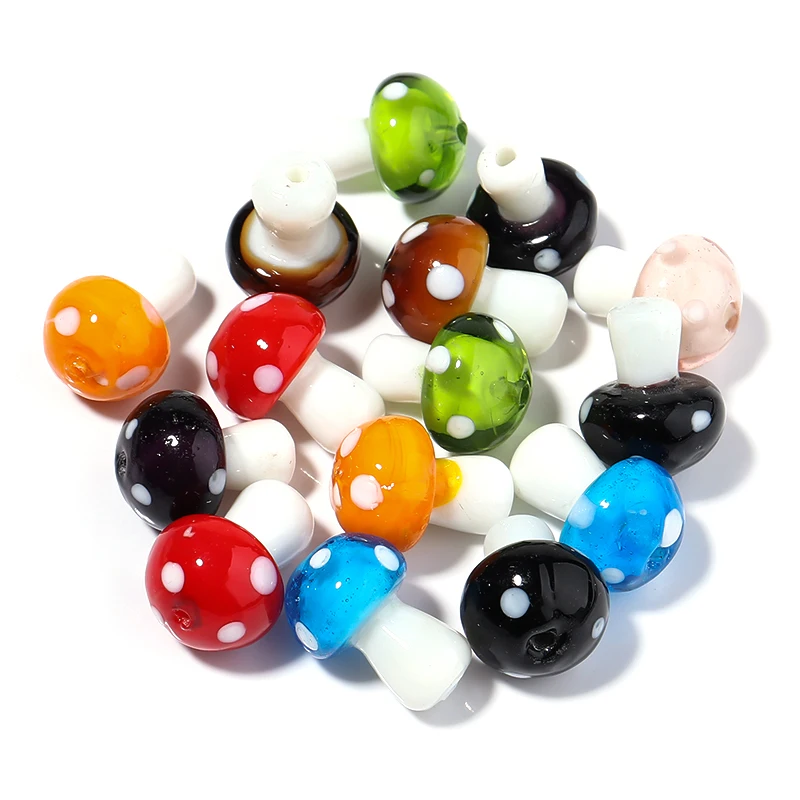 12*16mm Lampwork Glass Mushroom Beads For Jewelry Making Loose Beads DIY Necklace Bracelet 12x16mm Wholesale