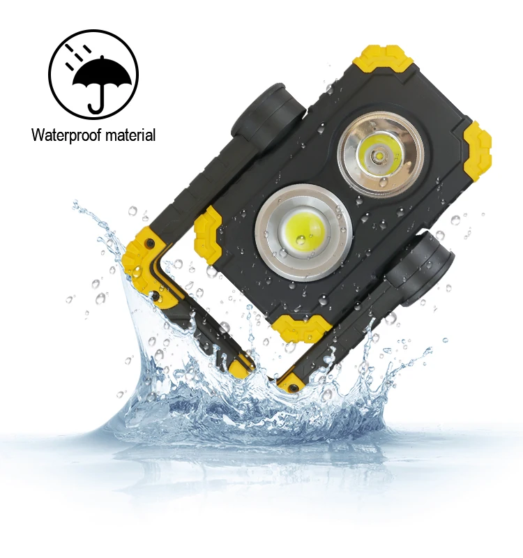 Double Light 15W Rechargeable LED Work Lamp with Power Bank function