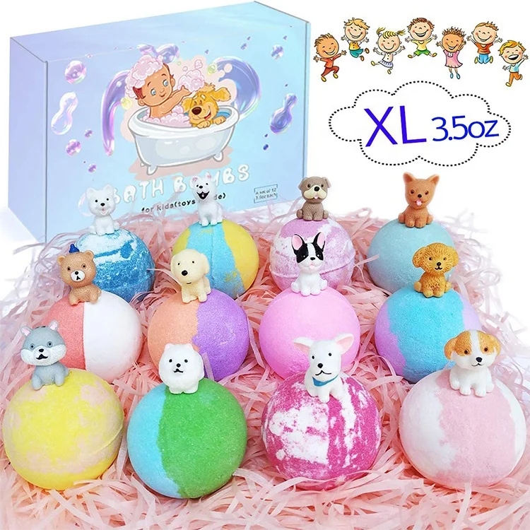 
Natural OrganicBath Bombs for Kids with Surprise Toys Inside Gentle and Kids Safe Spa Bath Fizz Balls Kit Kids Bath Bombs 