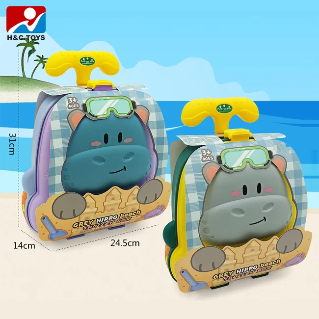 Outdoor kids trolley box set seaside play sand & water tool toys beach toy set
